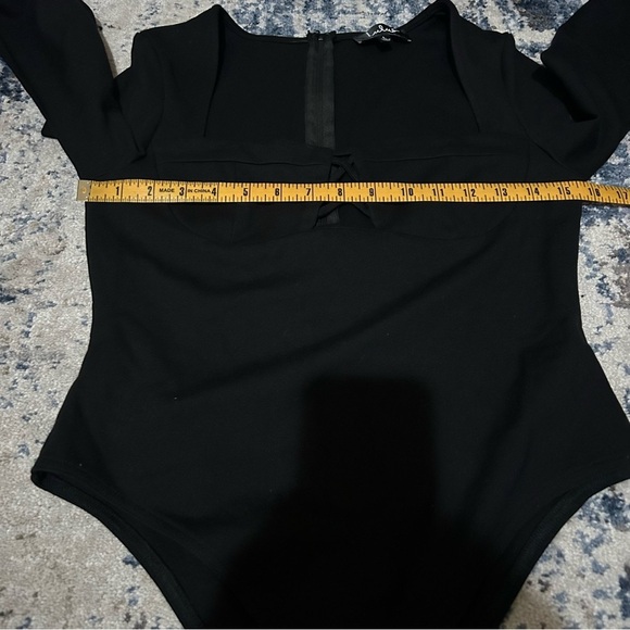 Lulu’s Set for Style Black Long Sleeve Bustier Bodysuit Size Large - Picture 10 of 12